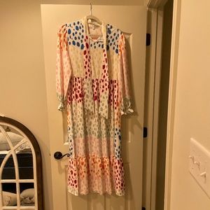 Mulberry and King adorable colorful dot maxi dress